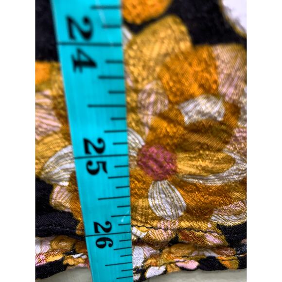 Jane and Delancey Floral Peasant Blouse Smocked Neckline Long Sleeve Top Size L - Picture 7 of 7